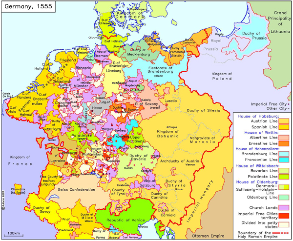 Germany with Imperial and other Cities (c. 1555)